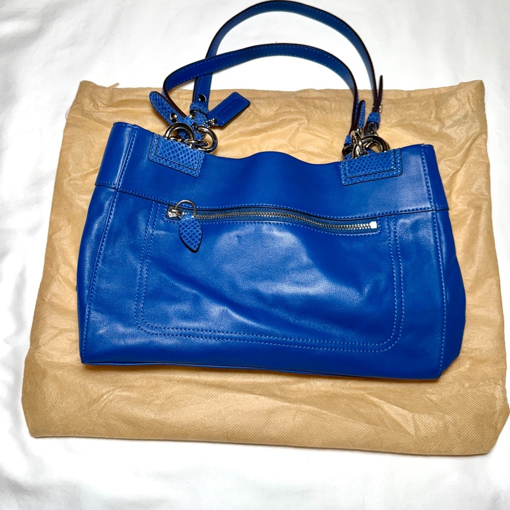 Coach Cobalt Blue Penelope soft leather Carryall F16531 - Picture 8 of 11